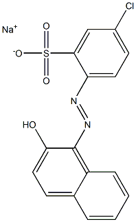 5-Chloro-2-(2-hydroxy-1-naphtylazo)benzenesulfonic acid sodium salt 结构式