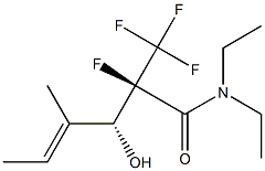 (2R,3R,4E)-N,N-ジエチル-2-フルオロ-2-トリフルオロメチル-3-ヒドロキシ-4-メチル-4-ヘキセンアミド 化学構造式