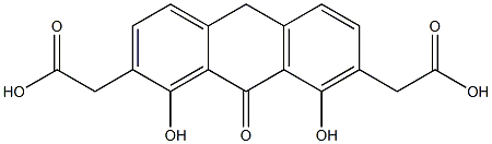 9,10-Dihydro-9-oxo-1,8-dihydroxyanthracene-2,7-bisacetic acid Struktur