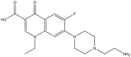 1,4-Dihydro-1-ethyl-6-fluoro-7-[4-(2-aminoethyl)piperazin-1-yl]-4-oxoquinoline-3-carboxylic acid Struktur