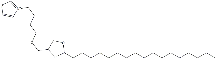 3-[4-(2-ヘプタデシル-1,3-ジオキソラン-4-イルメトキシ)ブチル]チアゾリウム 化学構造式