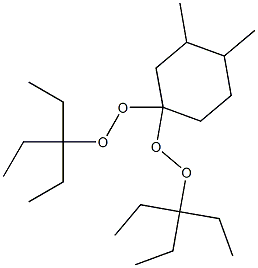 3,4-ジメチル-1,1-ビス(1,1-ジエチルプロピルペルオキシ)シクロヘキサン 化学構造式