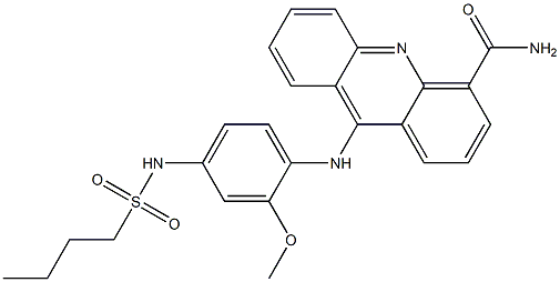N-[4-[(4-Carbamoylacridin-9-yl)amino]-3-methoxyphenyl]-1-butanesulfonamide 结构式