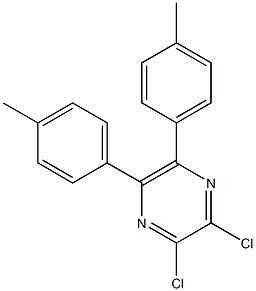 2,3-ジクロロ-5,6-ビス(4-メチルフェニル)ピラジン 化学構造式