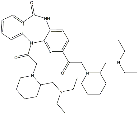 11,2-Bis[[2-(diethylaminomethyl)-1-piperidinyl]acetyl]-11H-pyrido[2,3-b][1,4]benzodiazepin-6(5H)-one