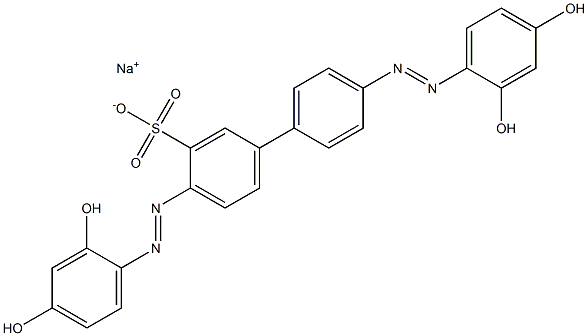 4,4'-Bis[(2,4-dihydroxyphenyl)azo]-1,1'-biphenyl-3-sulfonic acid sodium salt Structure