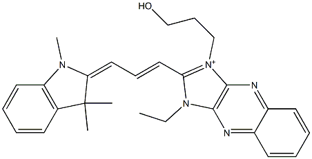 3-(3-Hydroxypropyl)-1-ethyl-2-[3-[[2,3-dihydro-1,3,3-trimethyl-1H-indol]-2-ylidene]-1-propenyl]-1H-imidazo[4,5-b]quinoxalin-3-ium|