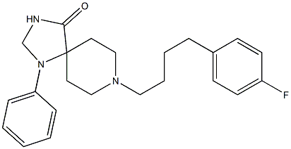 8-[4-(4-Fluorophenyl)butyl]-1-phenyl-1,3,8-triazaspiro[4.5]decan-4-one,,结构式