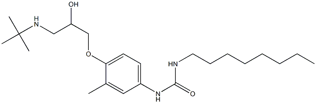 1-Octyl-3-[3-methyl-4-[2-hydroxy-3-[tert-butylamino]propoxy]phenyl]urea,,结构式