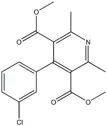 2,6-Dimethyl-4-(3-chlorophenyl)pyridine-3,5-dicarboxylic acid dimethyl ester Structure