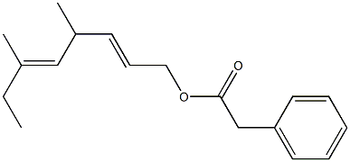 Phenylacetic acid 4,6-dimethyl-2,5-octadienyl ester Struktur