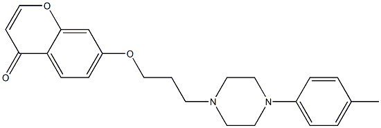 7-[3-[4-(4-メチルフェニル)-1-ピペラジニル]プロピルオキシ]-4H-1-ベンゾピラン-4-オン 化学構造式