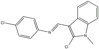 2-Chloro-1-methyl-3-[[(4-chlorophenyl)imino]methyl]-1H-indole Struktur