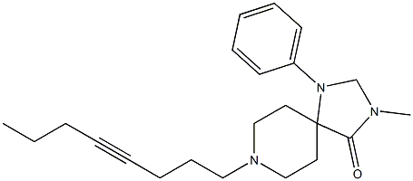 3-Methyl-8-(4-octynyl)-1-phenyl-1,3,8-triazaspiro[4.5]decan-4-one,,结构式