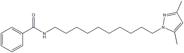N-[10-(3,5-ジメチル-1H-ピラゾール-1-イル)デシル]ベンズアミド 化学構造式