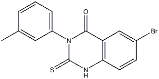 1,2-Dihydro-3-(3-methylphenyl)-6-bromo-2-thioxoquinazolin-4(3H)-one,,结构式