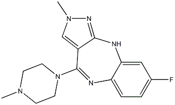 2-Methyl-4-(4-methylpiperazin-1-yl)-8-fluoro-2,10-dihydropyrazolo[3,4-b][1,5]benzodiazepine