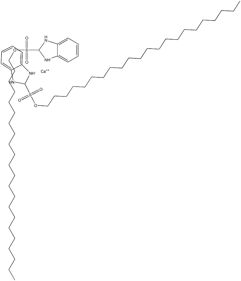 ビス(2,3-ジヒドロ-2-ドコシル-1H-ベンゾイミダゾール-2-スルホン酸)カルシウム 化学構造式