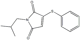 2-フェニルチオ-N-イソブチルマレインイミド 化学構造式