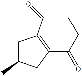 (S)-4-Methyl-2-(1-oxopropyl)-1-cyclopentene-1-carbaldehyde Struktur