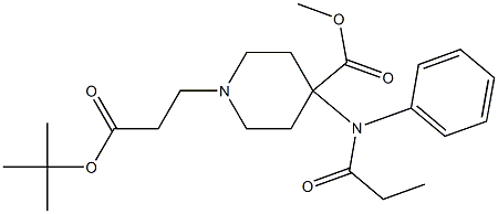 4-Methoxycarbonyl-4-(N-phenyl-N-propanoylamino)piperidine-1-propionic acid tert-butyl ester,,结构式