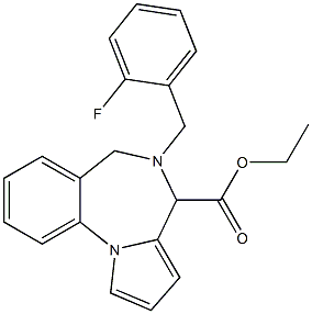 5-(2-Fluorobenzyl)-5,6-dihydro-4H-pyrrolo[1,2-a][1,4]benzodiazepine-4-carboxylic acid ethyl ester Structure