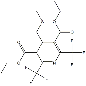 3,4-ジヒドロ-2,6-ビス(トリフルオロメチル)-4-メチルチオメチルピリジン-3,5-ジカルボン酸ジエチル 化学構造式