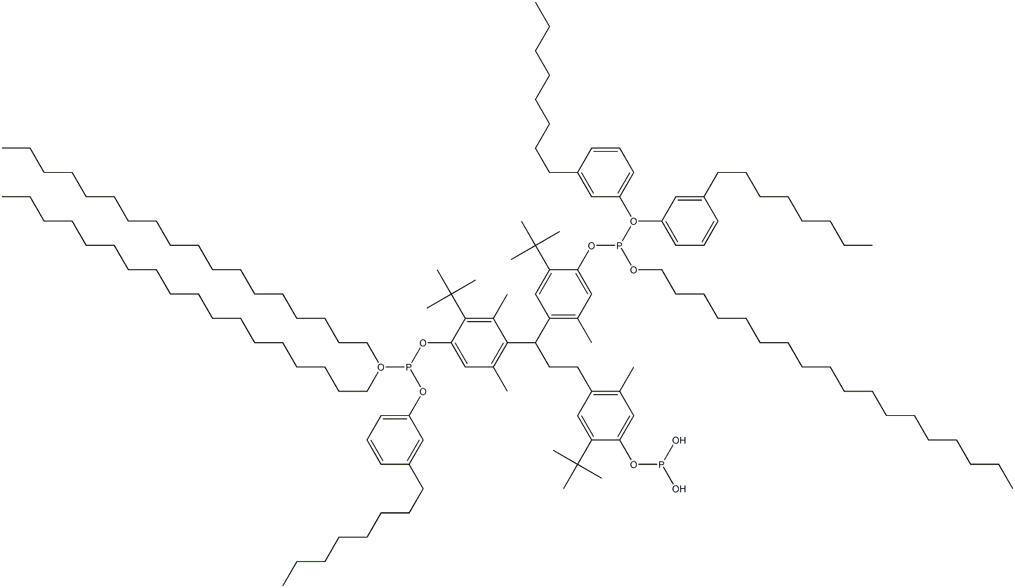  [3-Methyl-1,1,3-propanetriyltris(2-tert-butyl-5-methyl-4,1-phenyleneoxy)]tris(phosphonous acid)O,O',O'-Trioctadecyl O,O'',O''-tris(3-octylphenyl) ester