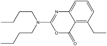 2-ジブチルアミノ-5-エチル-4H-3,1-ベンゾオキサジン-4-オン 化学構造式