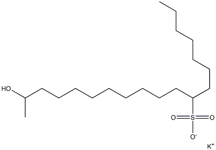 18-Hydroxynonadecane-8-sulfonic acid potassium salt 结构式