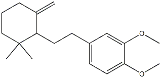 3,3-Dimethyl-1-methylene-2-[2-(3,4-dimethoxyphenyl)ethyl]cyclohexane,,结构式