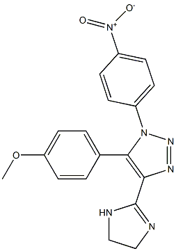 1-(4-ニトロフェニル)-4-[(4,5-ジヒドロ-1H-イミダゾール)-2-イル]-5-(4-メトキシフェニル)-1H-1,2,3-トリアゾール 化学構造式