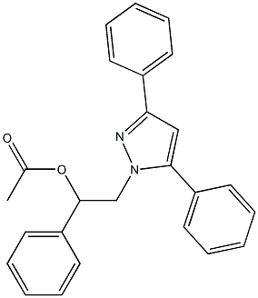 Acetic acid [1-phenyl-2-(3,5-diphenyl-1H-pyrazol-1-yl)ethyl] ester,,结构式