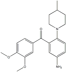 5-Amino-3',4'-dimethoxy-2-(4-methyl-1-piperidinyl)benzophenone,,结构式