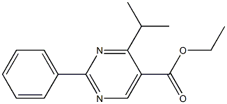 2-Phenyl-4-isopropylpyrimidine-5-carboxylic acid ethyl ester Struktur