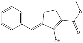 3-ベンジリデン-2-ヒドロキシ-1-シクロペンテン-1-カルボン酸メチル 化学構造式