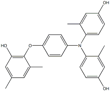 N,N-Bis(4-hydroxy-2-methylphenyl)-4-(6-hydroxy-2,4-dimethylphenoxy)benzenamine Struktur