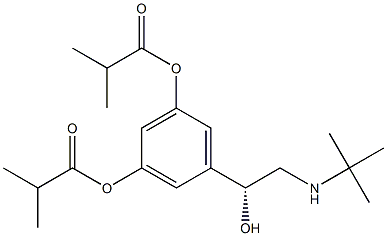 Bis(2-methylpropanoic acid)5-[(R)-2-[(1,1-dimethylethyl)amino]-1-hydroxyethyl]-1,3-phenylene ester Structure