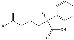 [S,(+)]-2-Methyl-2-phenylhexanedioic acid Struktur