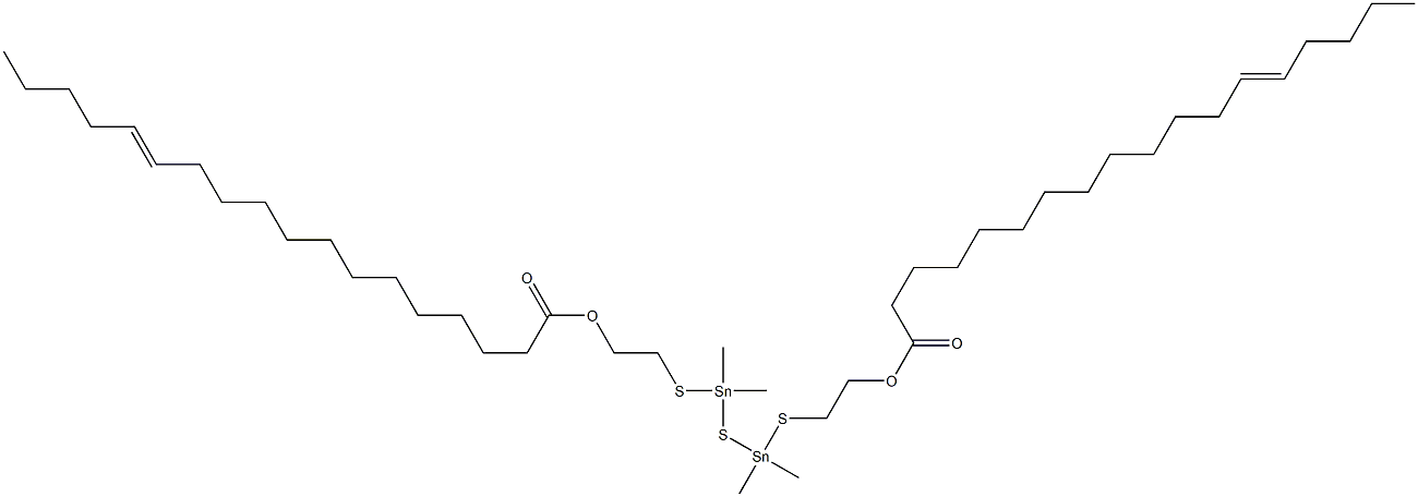 Bis[dimethyl[[2-(12-heptadecenylcarbonyloxy)ethyl]thio]stannyl] sulfide 结构式