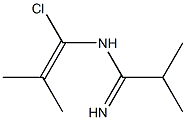 N-(1-クロロ-2-メチル-1-プロペニル)-2-メチルプロパンイミドアミド 化学構造式