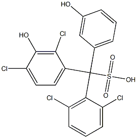 (2,6-Dichlorophenyl)(2,4-dichloro-3-hydroxyphenyl)(3-hydroxyphenyl)methanesulfonic acid 结构式