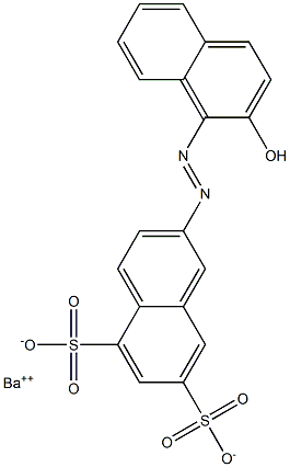 2-[(2-Hydroxy-1-naphtyl)azo]-5,7-naphthalenedisulfonic acid barium salt Struktur