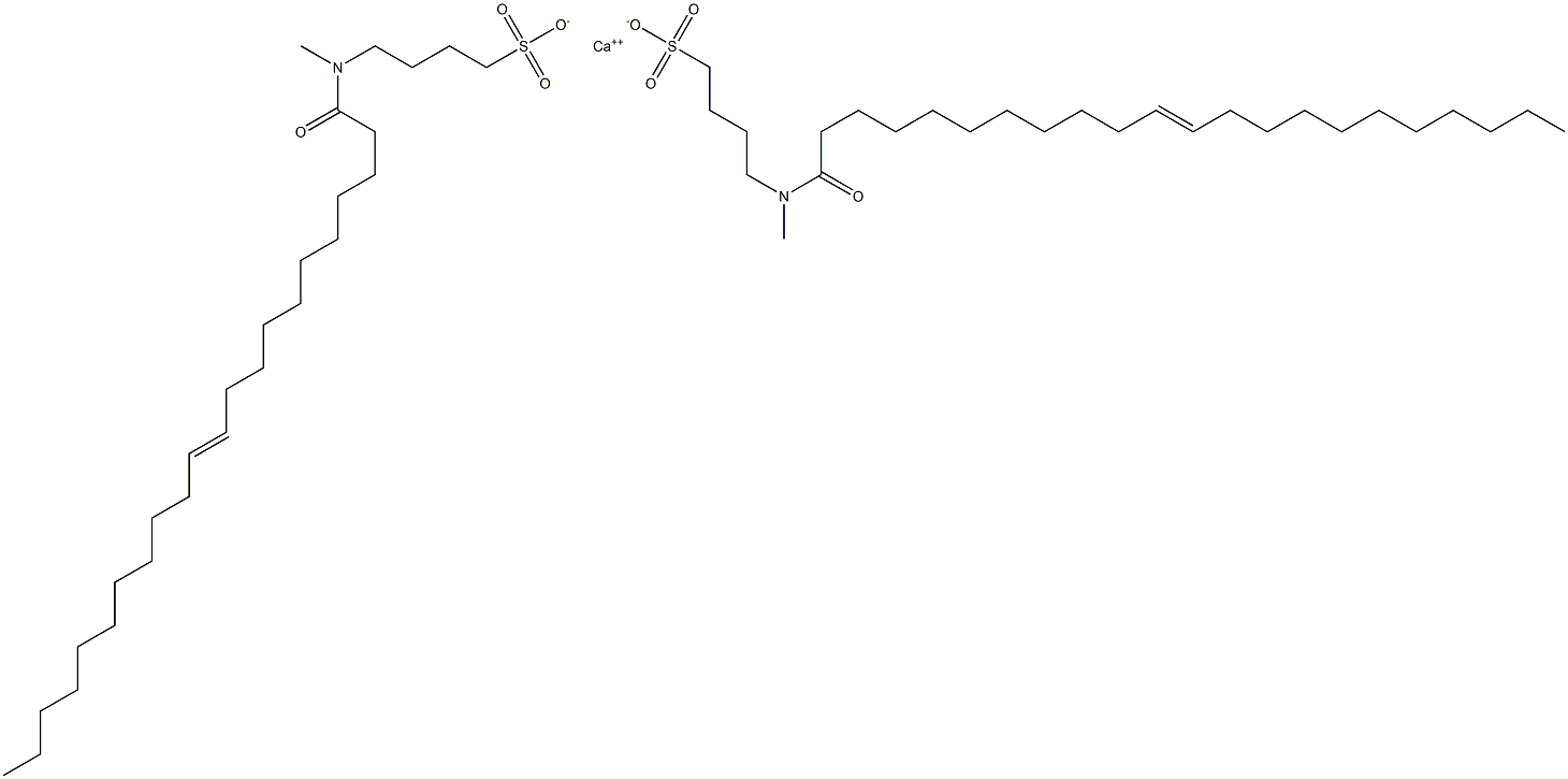 Bis[4-[N-(1-oxo-11-docosen-1-yl)-N-methylamino]-1-butanesulfonic acid]calcium salt Structure
