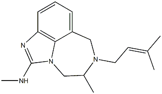 4,5,6,7-Tetrahydro-2-methylamino-5-methyl-6-(3-methyl-2-butenyl)imidazo[4,5,1-jk][1,4]benzodiazepine,,结构式
