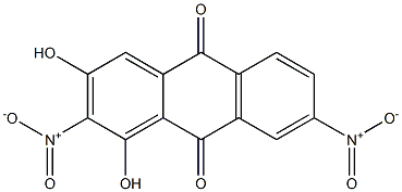1,3-ジヒドロキシ-2,7-ジニトロアントラキノン 化学構造式