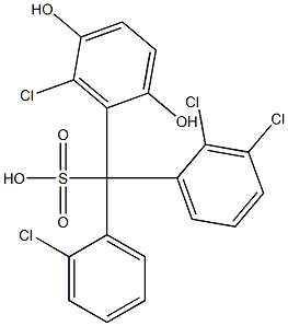 (2-Chlorophenyl)(2,3-dichlorophenyl)(6-chloro-2,5-dihydroxyphenyl)methanesulfonic acid Structure