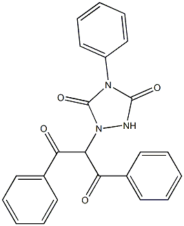 4-Phenyl-1-(1,3-dioxo-1,3-diphenylpropan-2-yl)-1,2,4-triazolidine-3,5-dione Struktur