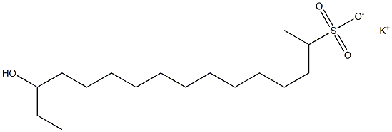 14-Hydroxyhexadecane-2-sulfonic acid potassium salt Struktur