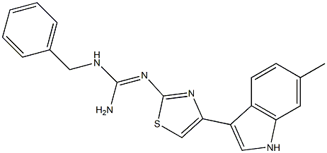 1-Benzyl-2-[4-(6-methyl-1H-indole-3-yl)-2-thiazolyl]guanidine Structure